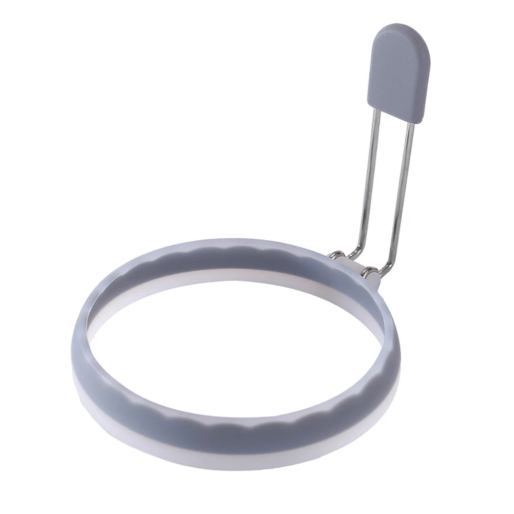 New Silicone Nylon Egg Ring Round Omelette Burger Patty Mold Translucent Frying Baking Practical Tool Sense of Ritual Egg Ring Peaceful Pleasures Health and Wellness gray
