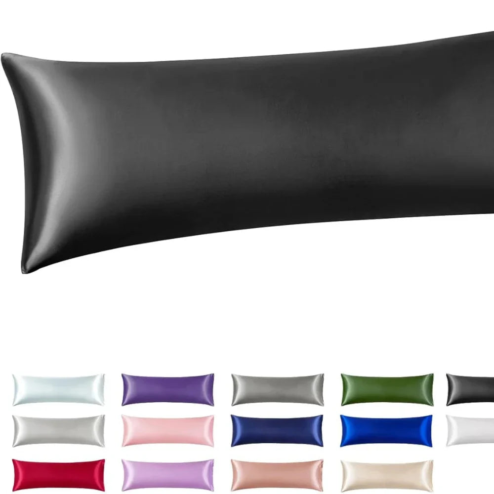 Black Satin Pillowcase Standard Size – Smooth & Cooling