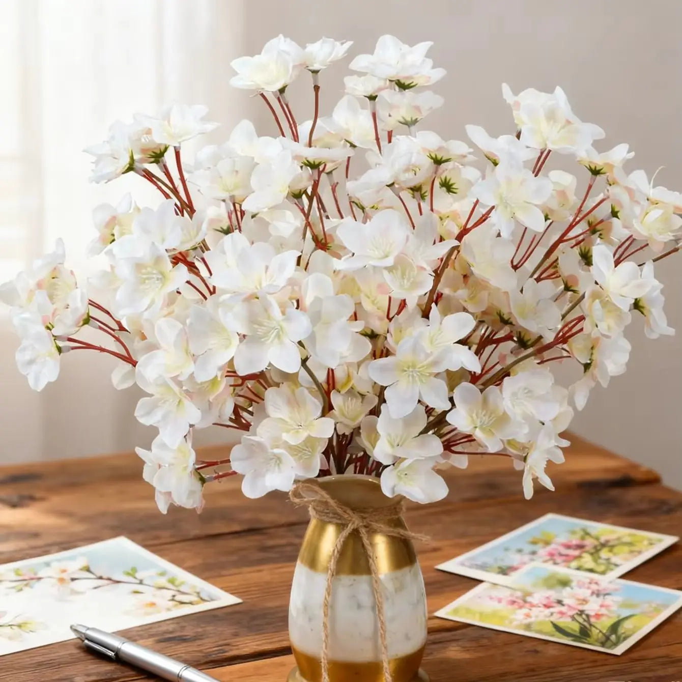 Silk Peach Blossom Artificial Flowers – Wedding & Home Décor