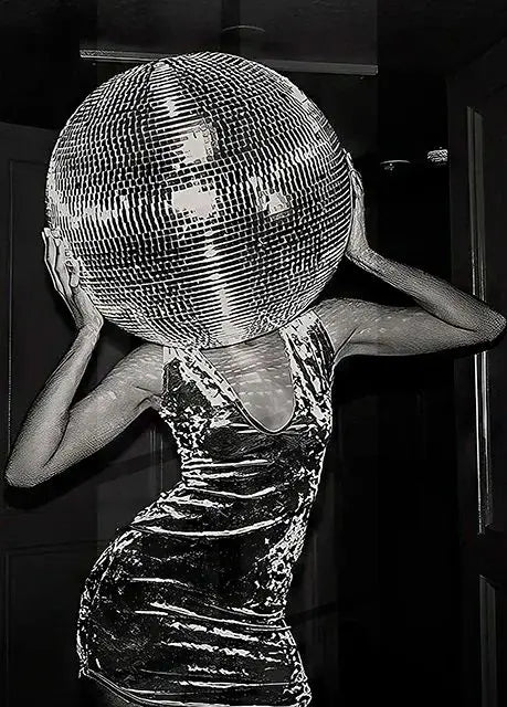 Disco Ball Canvas Wall Art | 70s Funky Girly Room Decor Print
