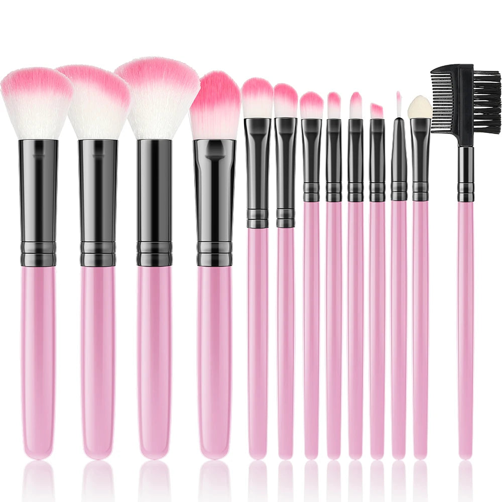RUNTOIN 13-Piece Makeup Brush Set – Soft Fluffy Travel Kit