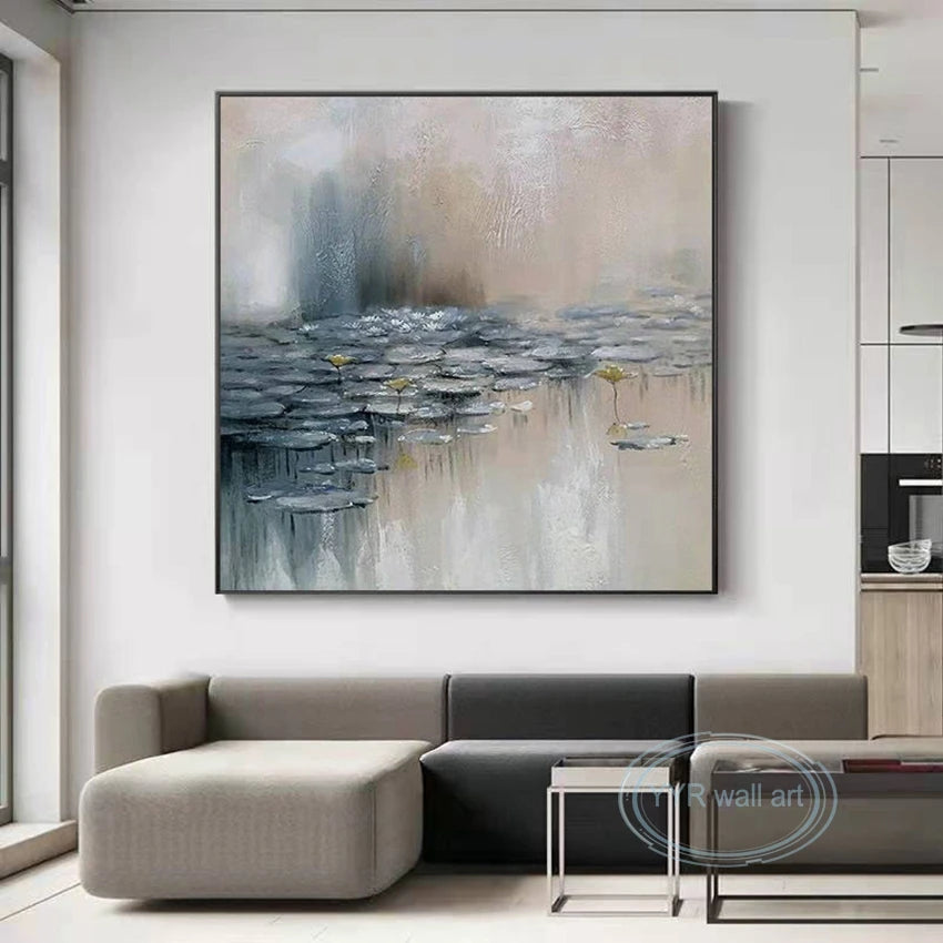 Handmade Aesthetics Room Decor Abstract Flower Oil Painting Home Deco Poster Nordic Living Room Art Hanging Picture Modern Mural Peaceful Pleasures Health and Wellness