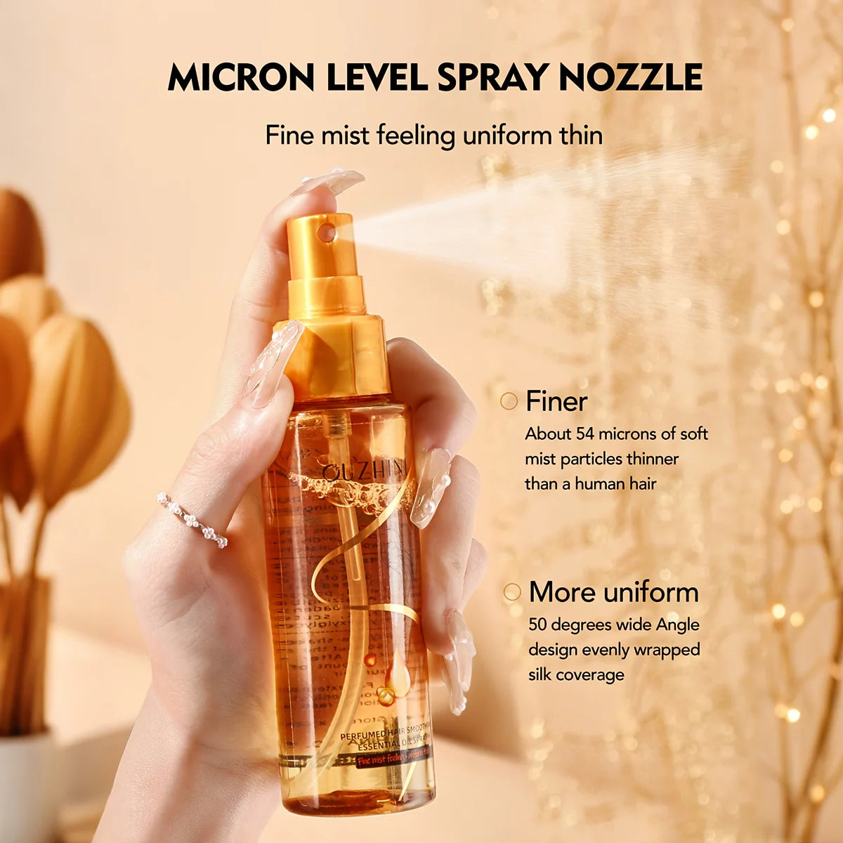 Fragrance Hair Care Essential Oil Spray, Fragrance Hair Conditioner, Smooth Hair Care Essential Oil to Prevent Frizz, Moisturizing and Nourishing, Long-Lasting Fragrance Hair Care Essential Oil Spray 100Ml/Bottle-1 Bottle Peaceful Pleasures Health and Wellness