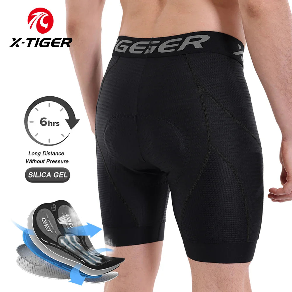 X-TIGER Men's Gel Pad Cycling Shorts – Breathable MTB Underwear