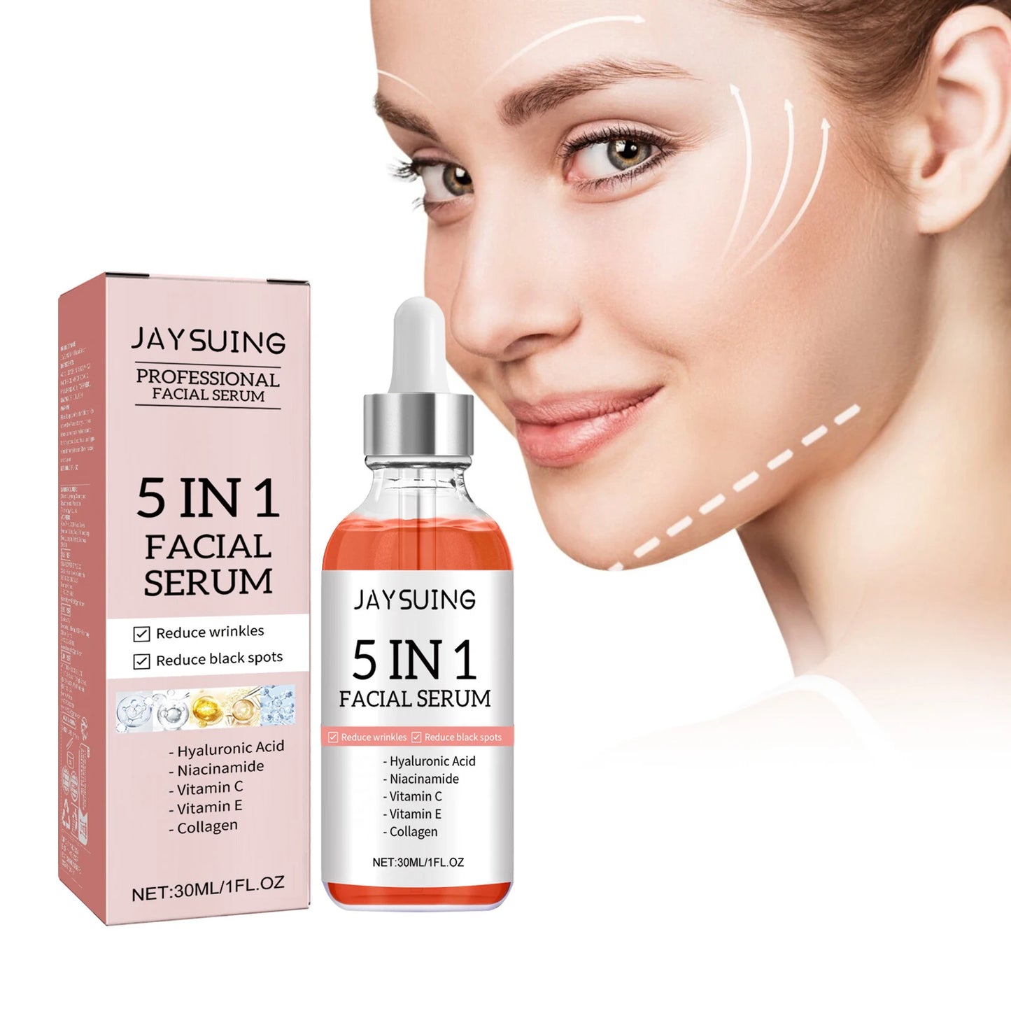 JAYSUING 5-in-1 Hyaluronic Acid & Vitamin C Facial Serum 30ml
