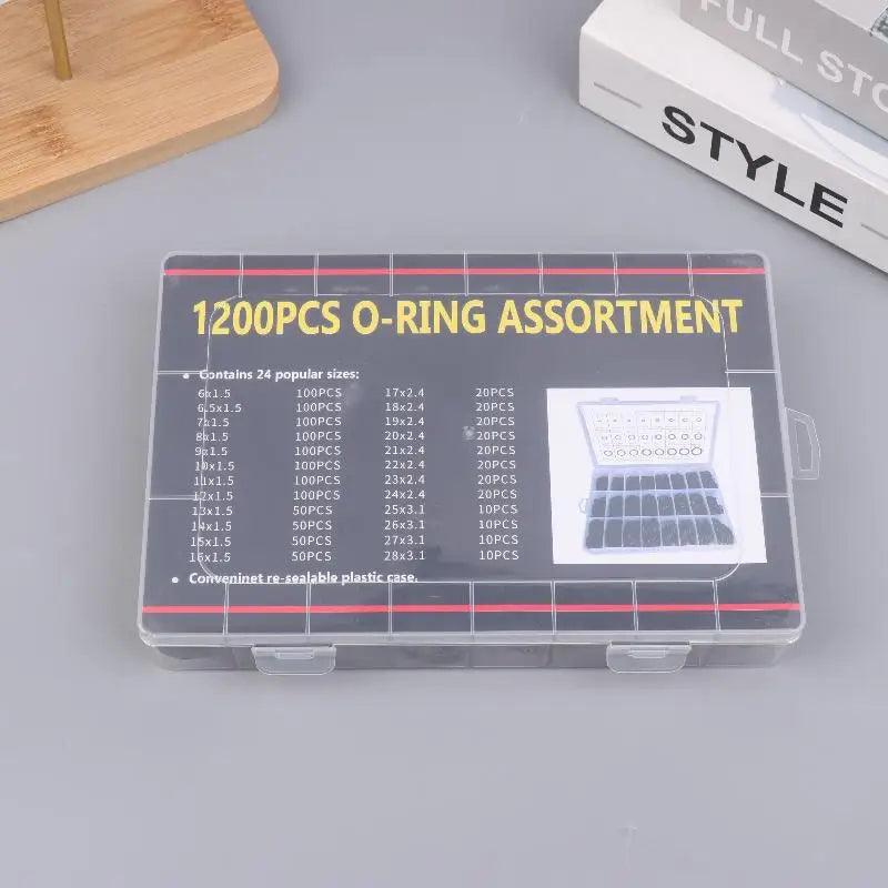 Nitrile Rubber O-Ring Set 225/1200 Pcs – Plumbing Sealing Gaskets O-Ring Gasket Set Peaceful Pleasures Health and Wellness A2