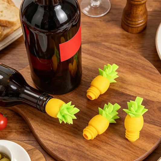Silicone Pineapple Wine Stopper – Leakproof Reusable Bottle Cap Wine Bottle Stopper Oasis Select