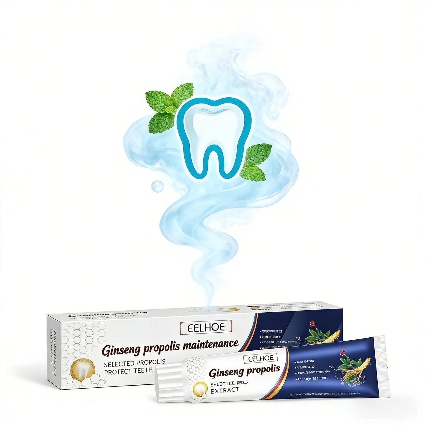 Ginseng Propolis Whitening Toothpaste Effectively Eliminating Bad Breath Remove Plaque Relieve Inflammations Gum Care Toothpaste Peaceful Pleasures Health and Wellness