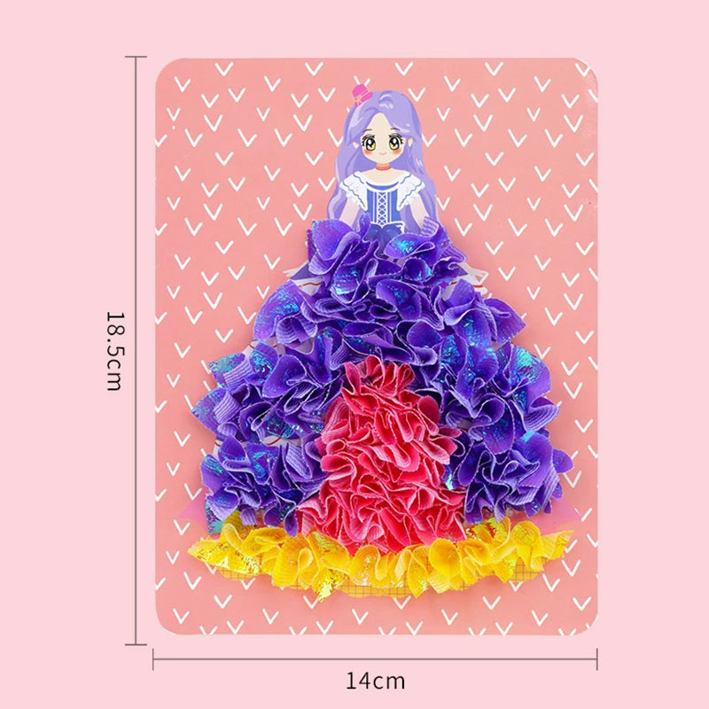 Funny Poke Puncture Painting Fabric Art Frenzy Kids Girls Cartoon