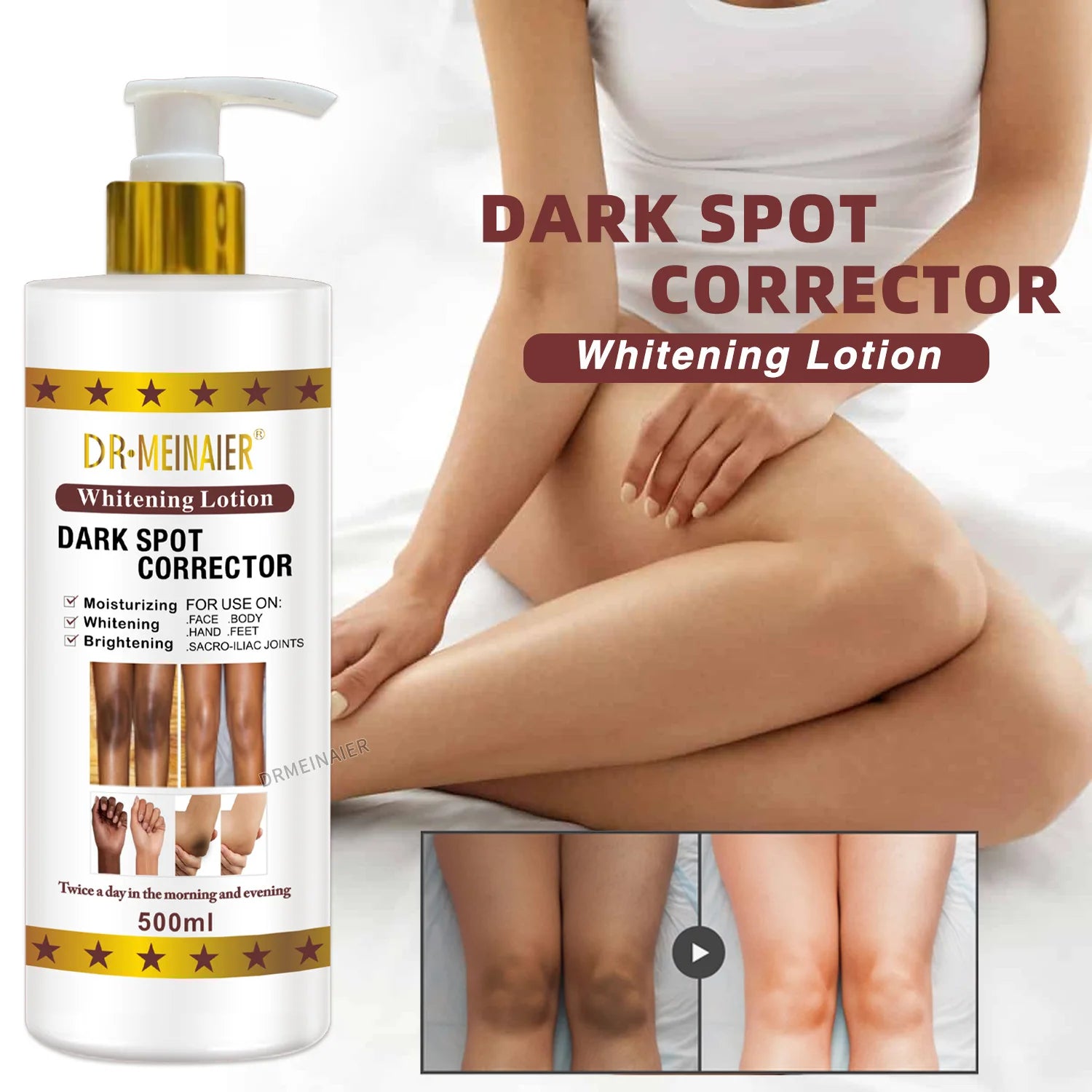500ml Vegan Brightening Body Lotion, with AHA, Niacinamide, Moisturizing, Hydration, for All Skin Type, Radiant Skin Body Cream Peaceful Pleasures Health and Wellness