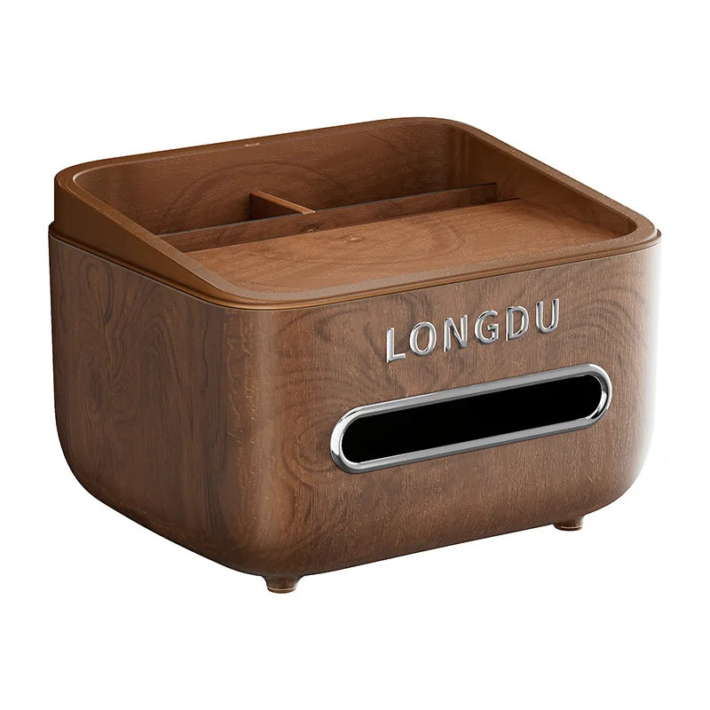 Vintage High Quality Wood Grain Tissue Box Multifunctional Remote Control Holder for Living Room Coffee Table Dining Table Peaceful Pleasures Health and Wellness