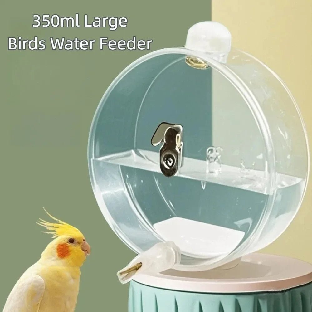 330ml Hangable Bird Water Bottle – Leak-Proof Transparent Feeder