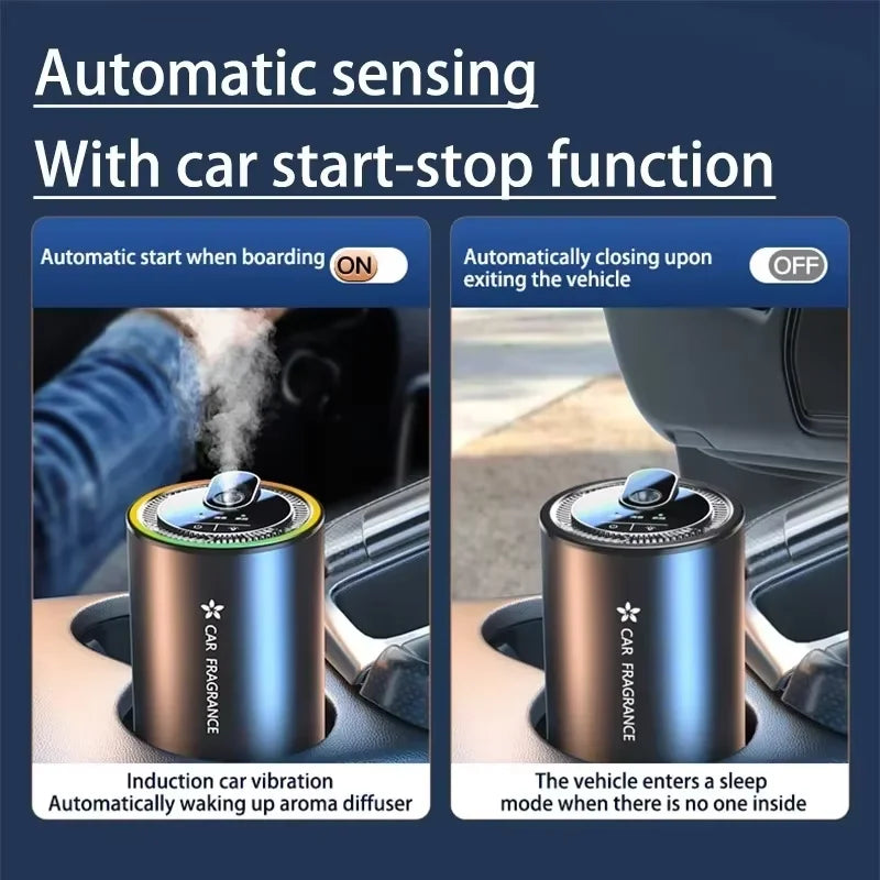 Car Aroma Diffuser Air Refresher LED Light Starry Projection Light Home Perfume Auto Air Purifier Aromatherapy Car Humidifier Peaceful Pleasures Health and Wellness