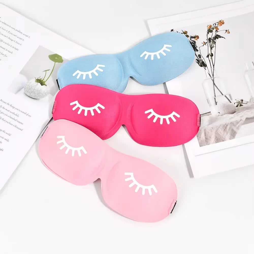 3D Sleep Mask with Eyelashes – Blackout Eye Mask for Travel