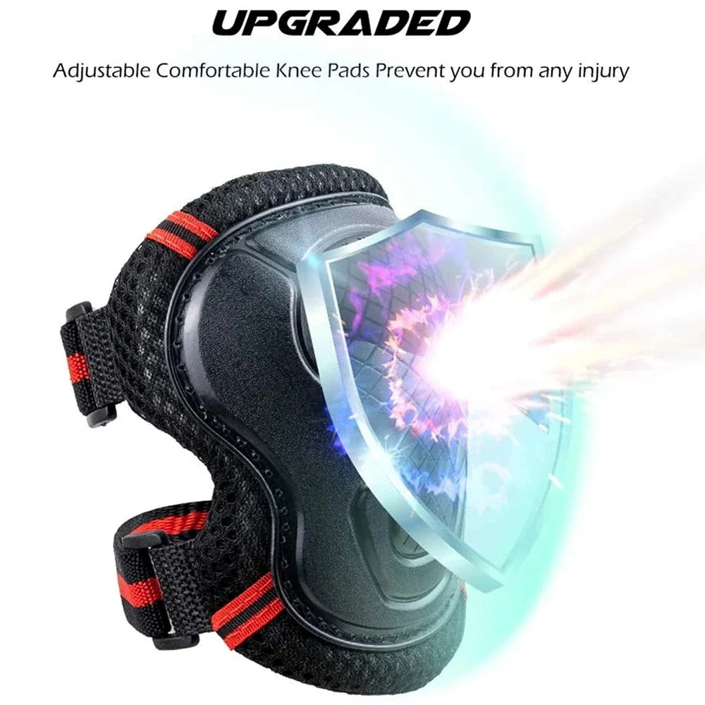 6PCS Adult & Kids Knee Pads Elbow Pads and Wrist Guards for Inline Skating, Roller Skating, Skateboarding, Scootering Biking Peaceful Pleasures Health and Wellness