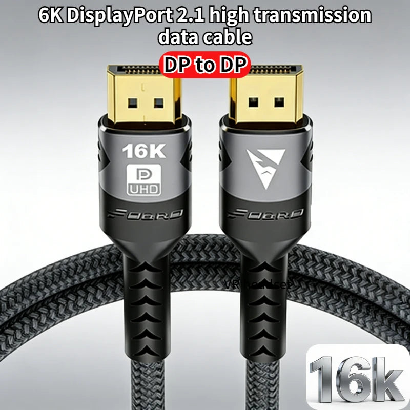 16K DP 2.1 8K@120Hz 4K@240Hz 80Gbps HDR Video Audio Displayport Cable Display Port for Laptop TV Xbox Projector Gaming Monitor Peaceful Pleasures Health and Wellness