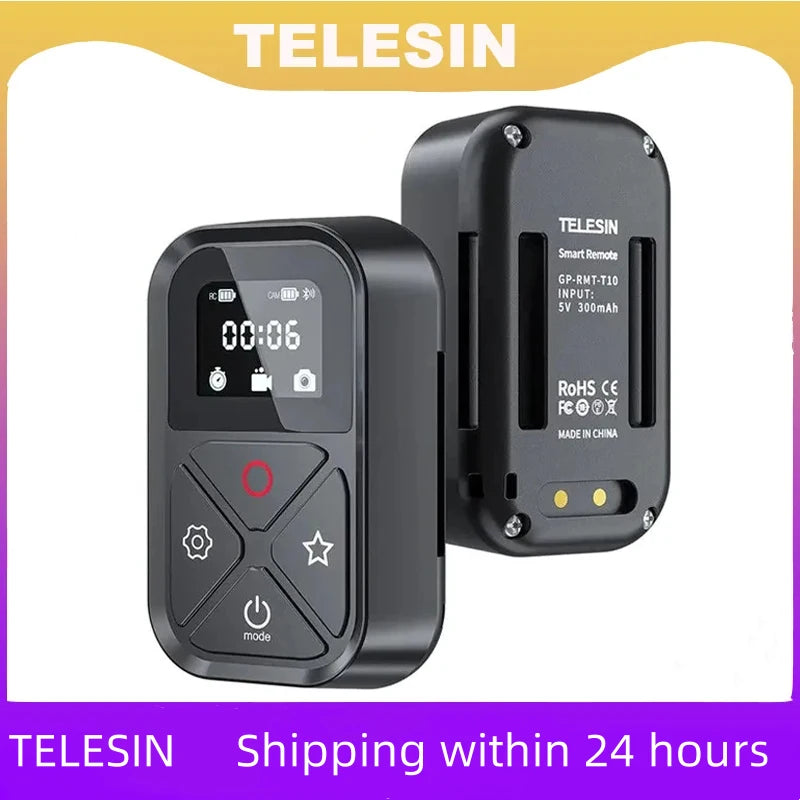 TELESIN T10 Bluetooth Remote Control For GoPro Hero 12 11 10 9 Accessories Wireless Smart Remote For GoPro 80M action Camera Peaceful Pleasures Health and Wellness