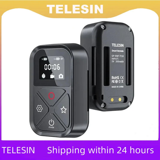 TELESIN 80M T10 Bluetooth Remote Control For GoPro Hero 12 11 10 9 8 Max With Wrist Strap For Smart Action Camera Accessories Peaceful Pleasures Health and Wellness