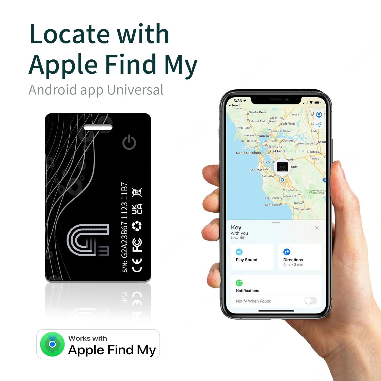 Ultra-thin Wireless Charging Wallet Card Bluetooth GPS Tracker Smart Tag Work with Apple Find My Location Wallet Finder for IOS Peaceful Pleasures Health and Wellness