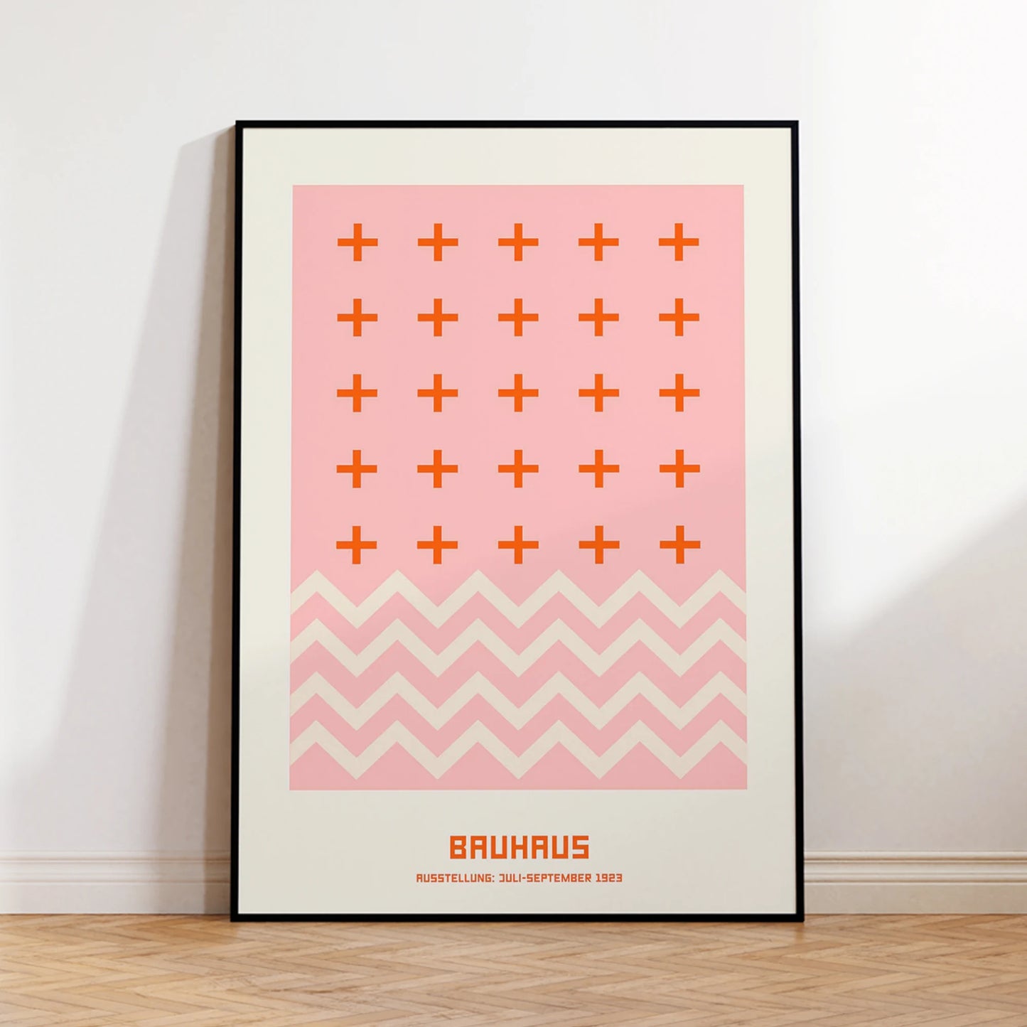 Bauhaus Ausstellung Pink Minimalist Canvas Wall Art Print