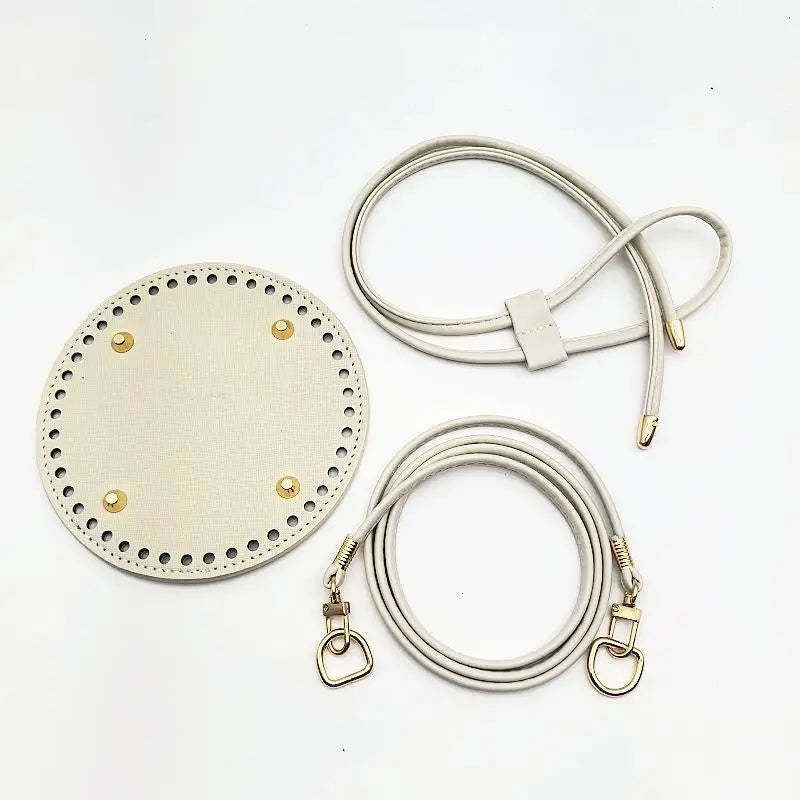 PU Leather Bucket Bag Base DIY Kit – Strap & Drawstring Set
