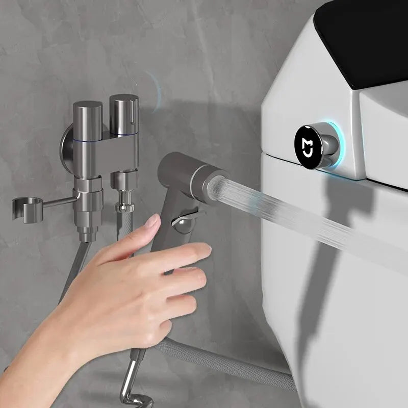 Wall-Mounted Bidet Sprayer | Double Outlet Angle Valve