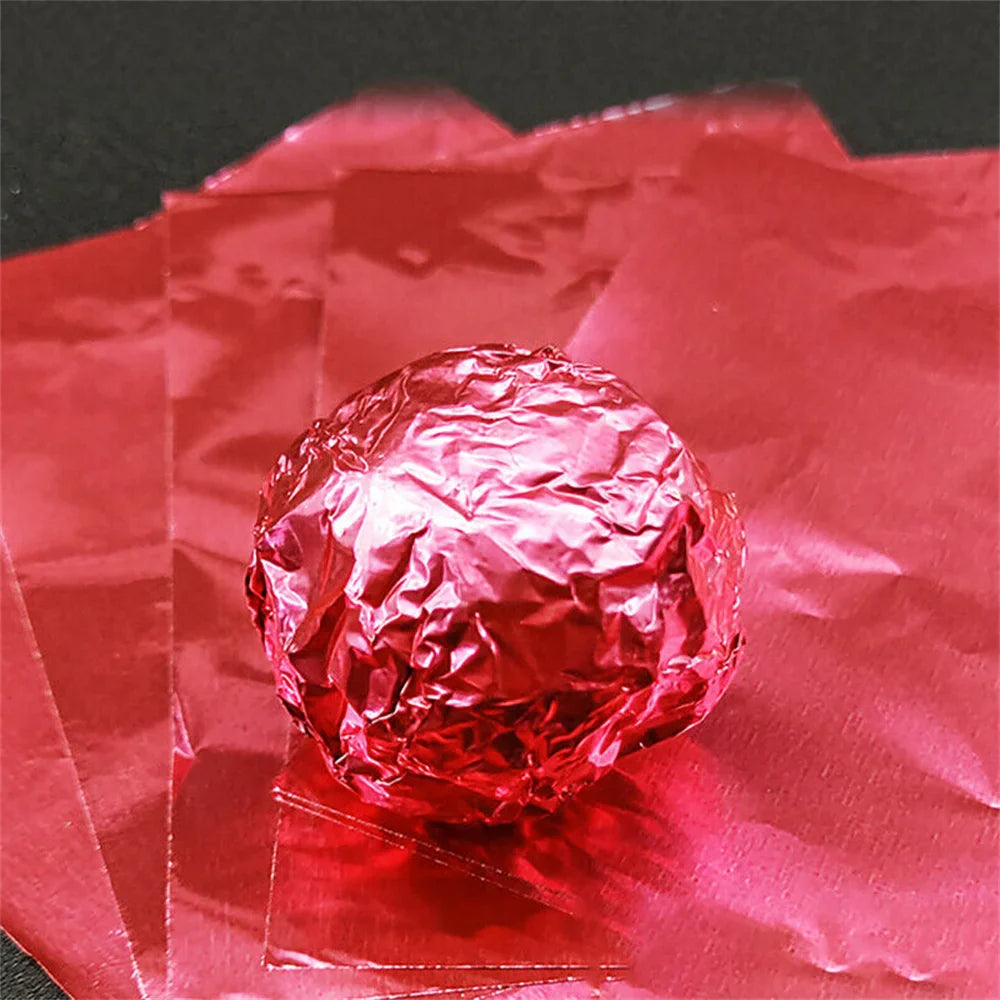 100Pcs Food-Grade Aluminum Foil Candy Wrapping Sheets 8x8cm