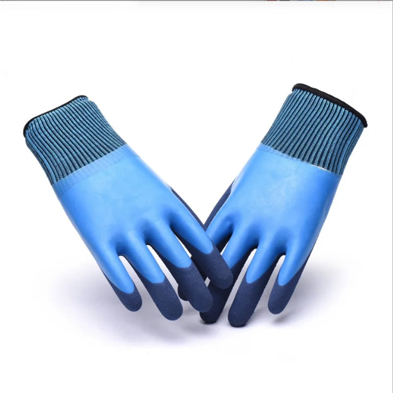 Double-Layer Latex Foam Work Gloves | Waterproof Anti-Slip