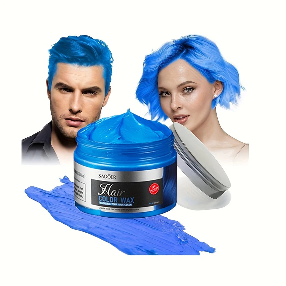 Hair Color Dye Wax Cream | Temporary Color for Halloween, Cosplay, Carnival & Daily Styling Peaceful Pleasures Health and Wellness Blue China Mainland