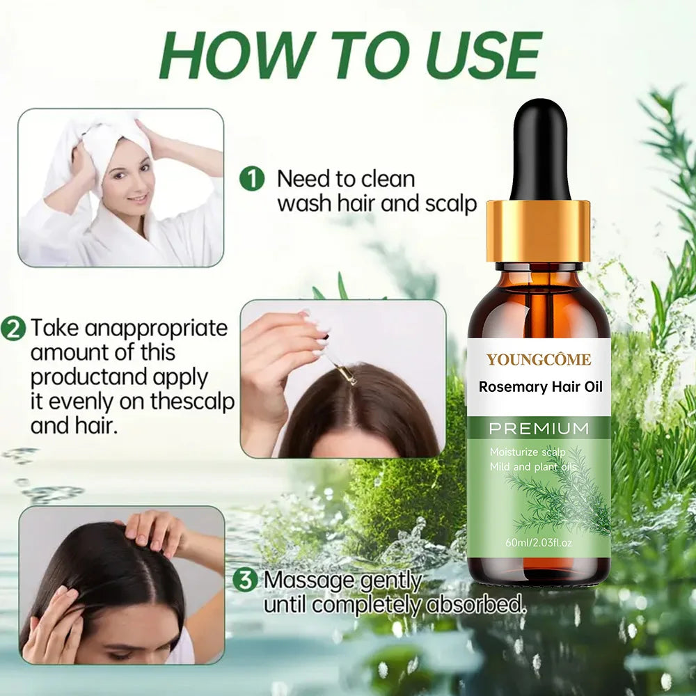 Rosemary Hair Oil &Conditioner 2pcs 1sets for Dry Scalp - Nourishing Plant Essence Moisturizing Treatment for Stronger Hair Peaceful Pleasures Health and Wellness
