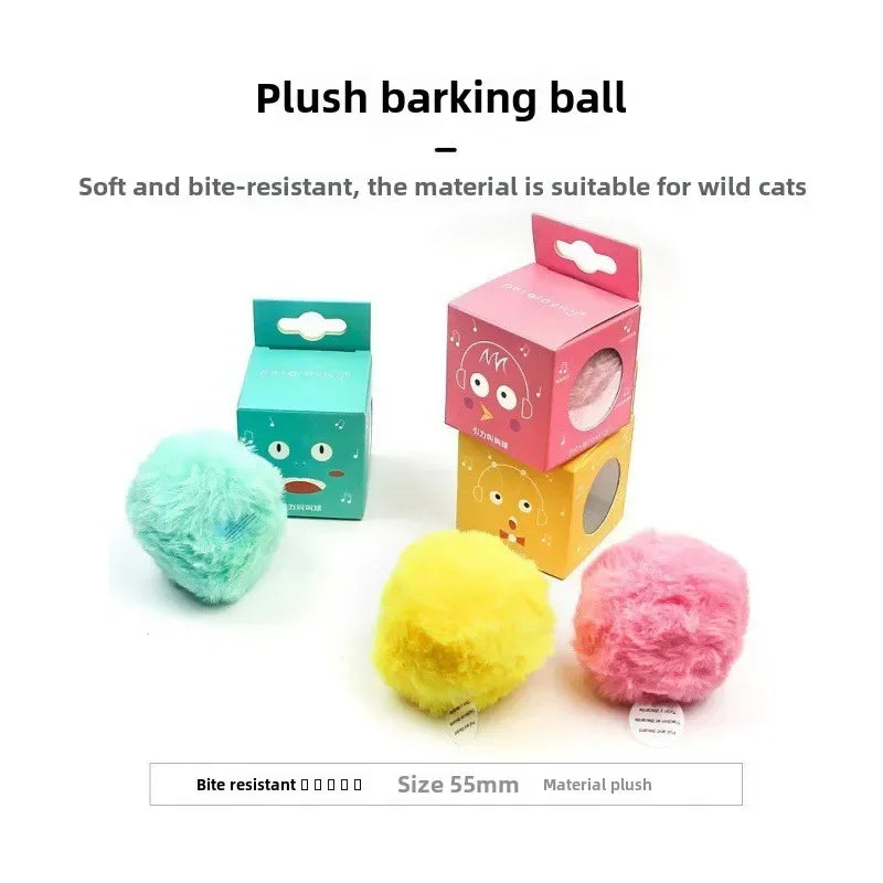 Interactive Sound Ball Cat Toy | Plush & EVA with Animal Sounds