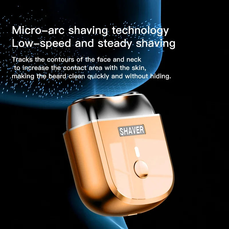 Men's Mini Dual Floating Head Electric Rotary Shaver – 2 Speed