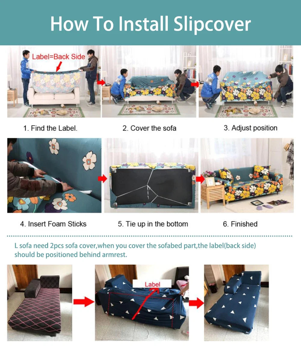 Printed Slipcover Stretch Sofa Cover with Pillowcase Couch Cover Furniture Protector For Bedroom Office Living Room Home Decor Peaceful Pleasures Health and Wellness