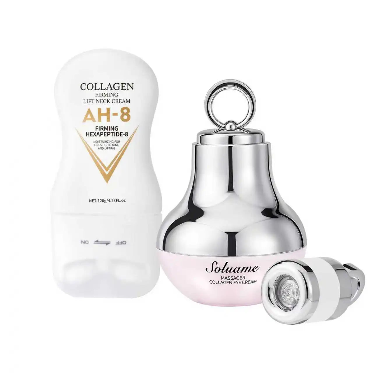 Collagen Eye and Neck Cream Set for Hydrating and Firming Peaceful Pleasures Health and Wellness WHITE