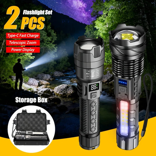 ZHIYU 2000LM Rechargeable LED Flashlight | Zoomable Tactical Torch Rechargeable LED Flashlight Oasis Select