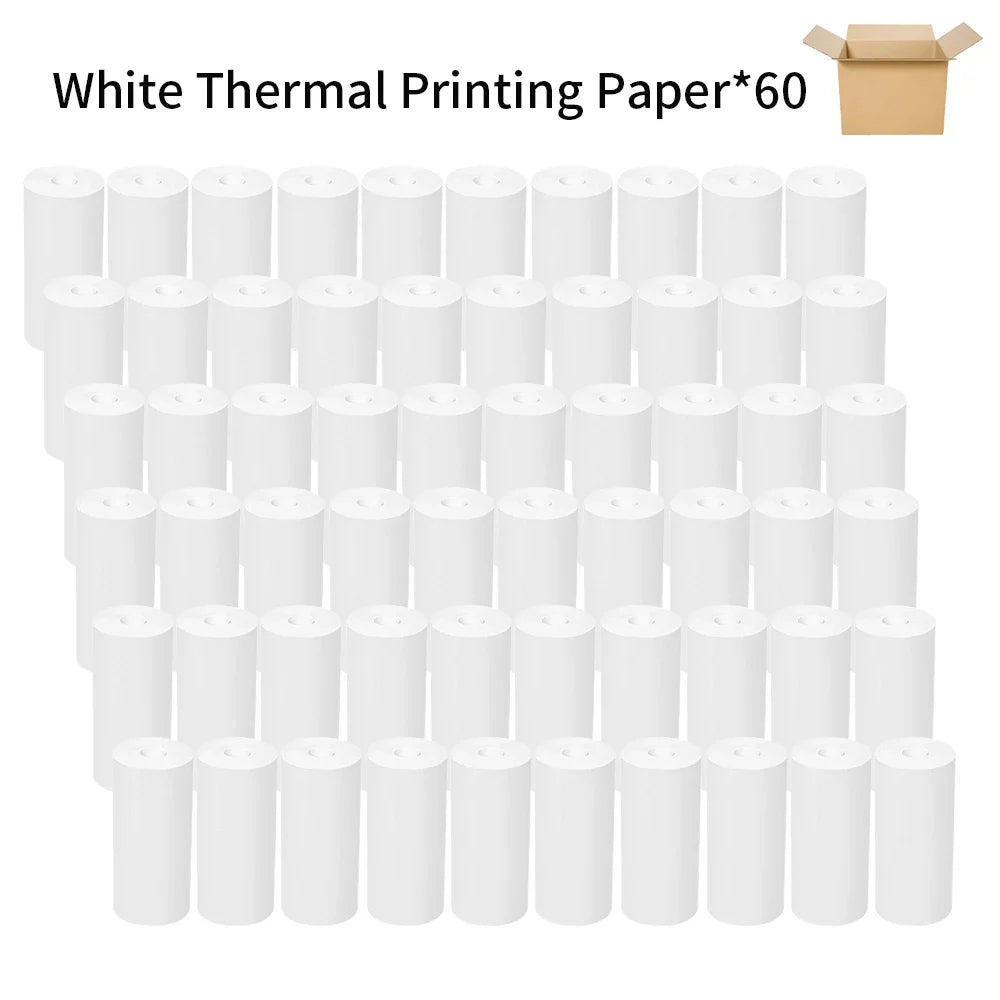 60 Rolls 57mm Thermal Self-Adhesive Label Paper for Mini Printer