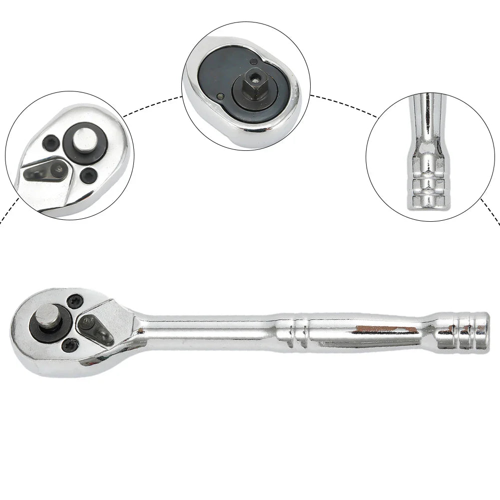 1/4" 3/8" 1/2" Drive Ratchet Wrench – Quick-Release Reversible