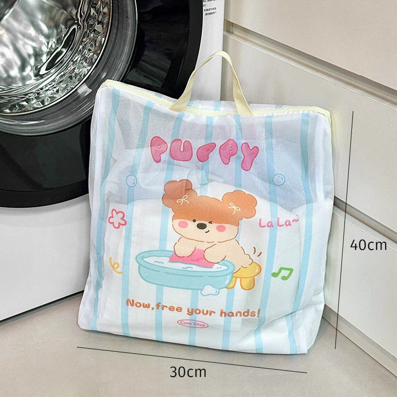 Cute Bear Kids Laundry Bag – Portable Mesh Washing Bag Mesh Laundry Bag Peaceful Pleasures Health and Wellness A2