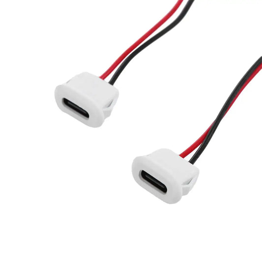 5Pcs Female Base Type-C Base With Welding Wire Female Socket Charging Interface USB-C Type USB-C Connector 2 Pin Connector Peaceful Pleasures Health and Wellness