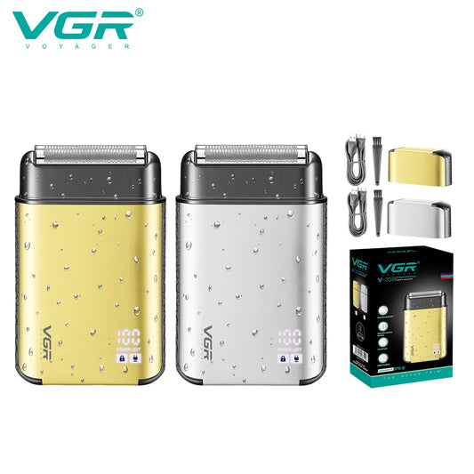 VGR Men's Personal Shaver Household Convenient Shaver Reciprocating Blade Washable Metal Body Intelligent Digital Shaver V-359 Peaceful Pleasures Health and Wellness