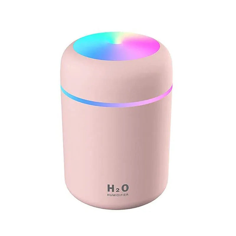 Portable Mini LED Light Cup Spray Humidifier Spray Mist Double Wet Aroma Essential Oil Diffuser H2O Car Air Humidifiers Peaceful Pleasures Health and Wellness Pink