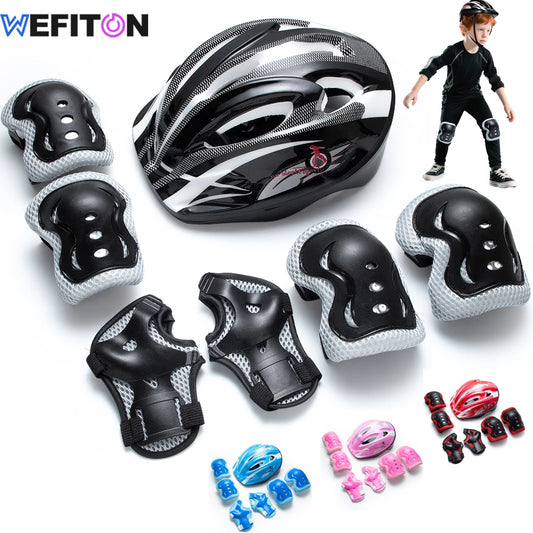 Kids 7-Piece Helmet & Protective Gear Set | Ages 3–15 Bike Skating Kids Protective Gear Set Peaceful Pleasures Health and Wellness