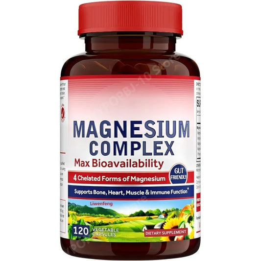 Magnesium Complex 500mg Glycinate Malate Taurate Citrate | 60 Caps Magnesium Supplement Peaceful Pleasures Health and Wellness 1bottle 120capsules