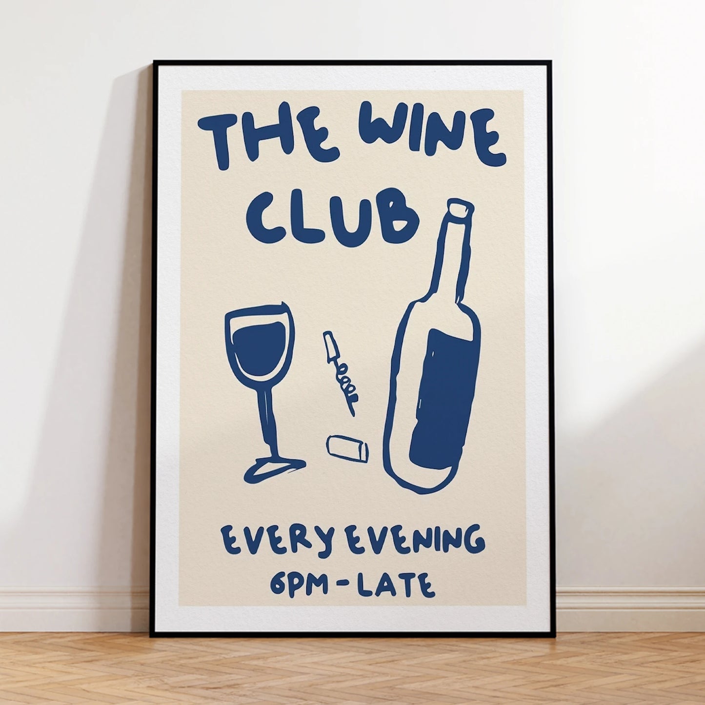 Wine Club Every Evening Canvas Wall Art Print | Home Decor
