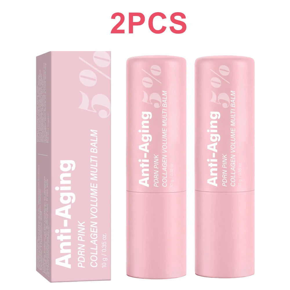 PDRN Pink Collagen Volume Multi Balm, All In One Volufiline, PDRN& NAD Stick ,Helping Look of Fine Lines, Firming Care,Lip Care Peaceful Pleasures Health and Wellness 2PCS
