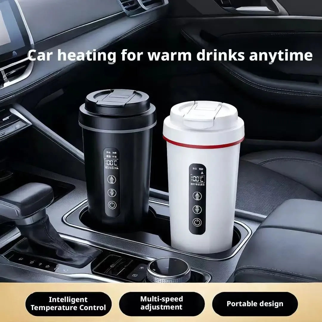 500ML Car Heating Water Cup 12V 24V Universal 316 Stainless Steel Liner Portable Smart Electric Kettle for Truck Insulation Peaceful Pleasures Health and Wellness