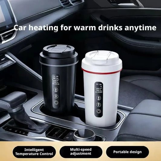 500ML Car Heating Water Cup 12V 24V Universal 316 Stainless Steel Liner Portable Smart Electric Kettle for Truck Insulation Peaceful Pleasures Health and Wellness
