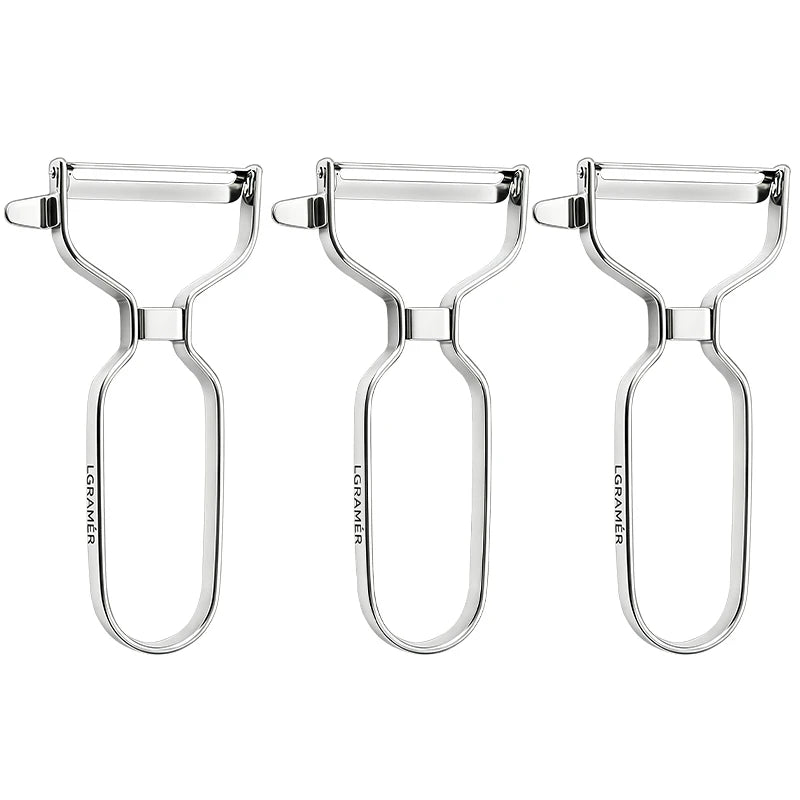 Professional Multi-Functional Y Stainless Steel Peeler, 90° Swivel Blade Vegetable Fruit Peeler for Kitchen, Easy to Clean Tools Peaceful Pleasures Health and Wellness large size-3pcs