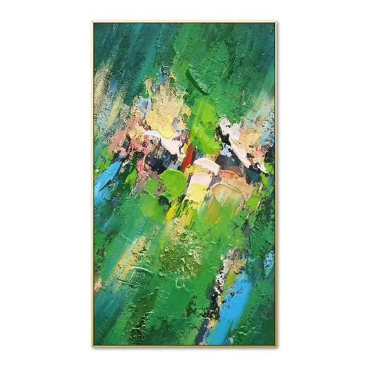 Green Abstract Handmade Oil Painting, Modern Simplicity Mural, Pure Handmade, Living Room, Thick Texture, Decorative Paintin Peaceful Pleasures Health and Wellness No frame 50cmx75cm