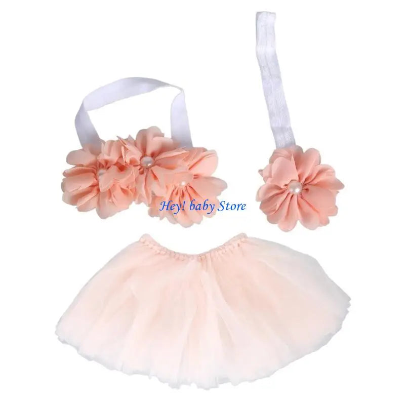 Baby Girl Tutu Pettiskirt & Lace Headband Outfit Set